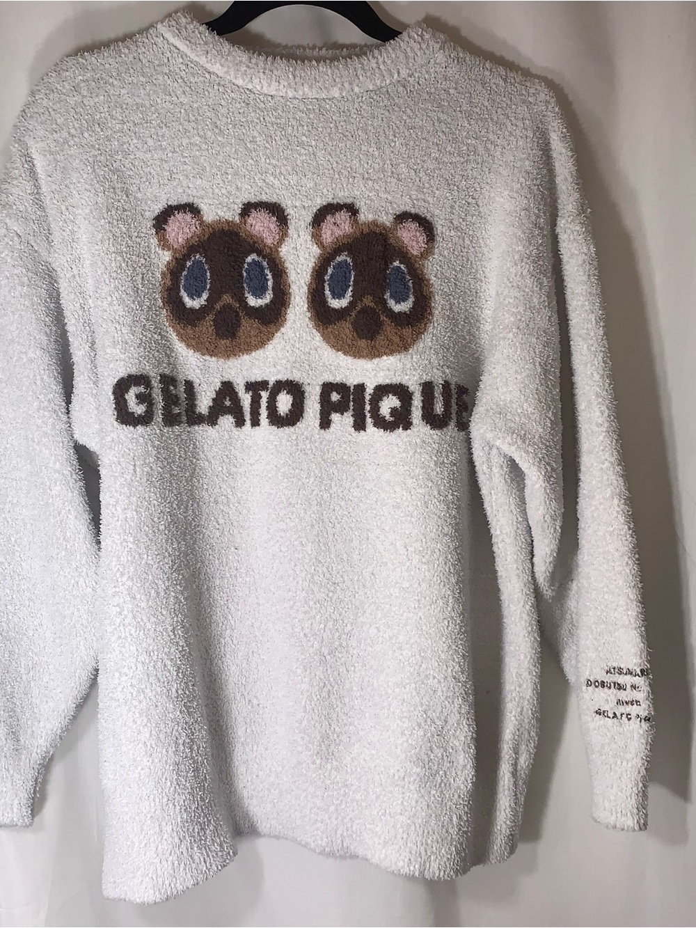 Gelato Pique Tinny Tommy White Teddy Logo Plush Sweatshirt